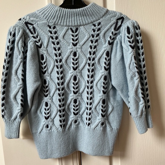 RAILS ADDY CONTRAST DIAMOND SKY BLUE KNIT SWEATER SIZE SMALL - Picture 10 of 15